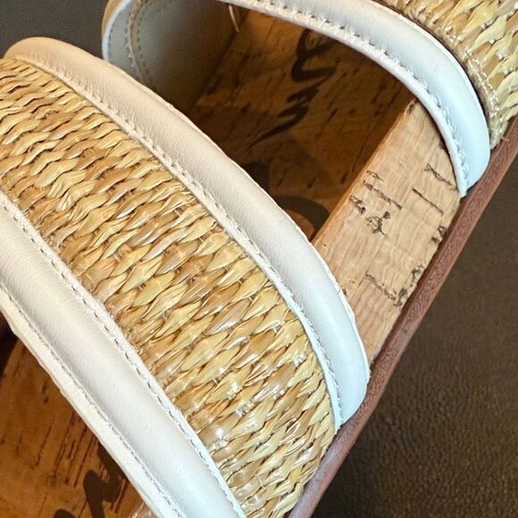 Sam Edelman Rowan Basketweave White and Tan Slide Sandals size 8 - Picture 7 of 10